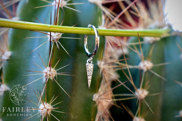 Silver Hoops with triangle design